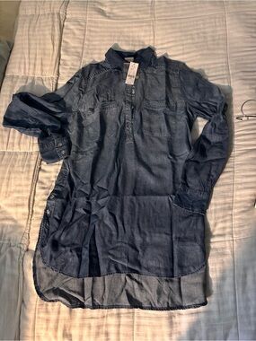 New York & Company Light Blue Denim Tunic